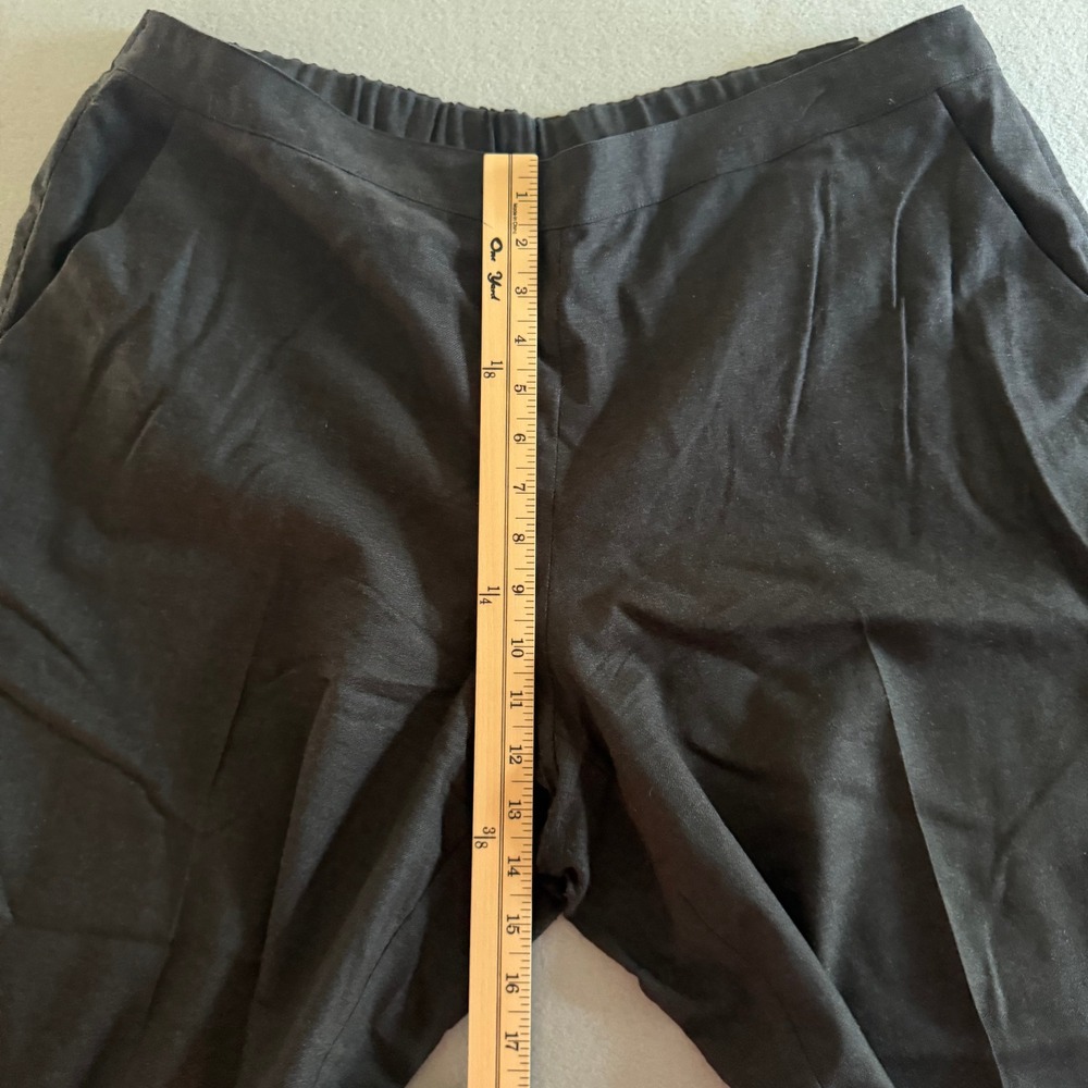 Eileen Fisher Wool Blend Wide Leg Crop Pant Black Charcoal Gray Womens Size XL - Picture 5 of 13